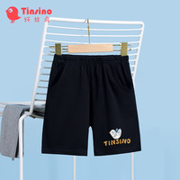 纤丝鸟（TINSINO）儿童裤子男女童短裤夏季薄款百搭五分裤 黄字小鸟黑色110