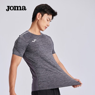 JOMA速干t恤男短袖夏季薄款男士休闲透气圆领上衣运动服饰男装 灰色 L