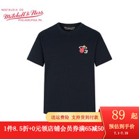 MITCHELL & NESS复古T恤全棉短袖 酷我球星系列 NBA公牛76人热火纯棉圆领男女T恤 热火队-黑 XL