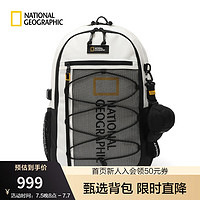 National Geographic国家地理金多美同款双肩包环保时尚大容量背包书包帆布旅行包 象牙白IVORY One Size