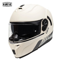 KEAZ摩托车头盔揭面盔男女夏季3C双镜片全覆式头盔巡航机车四季通用 Latitude黄灰银 XXL(61-62cm)