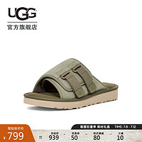 UGG夏季男士平底魔术贴凉拖鞋 1142730 SDC|四叶草绿色 43