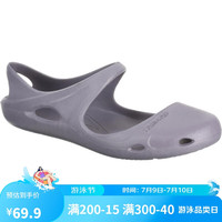 迪卡侬凉鞋女洞洞鞋夏平底包头沙滩鞋涉水鞋紫晶色35-36码_女款-1351619