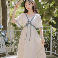 汉服女成人 汉服女中国风改良传统日常汉服夏天中国风汉元素连衣裙女装夏季汉服改良森系裙子超仙女 图片色  M (95-110斤)