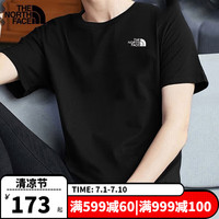 北面（The North Face）短袖男夏季户外运动休闲上衣舒适透气速干半袖T恤 JK3/黑色/店长/ L/175