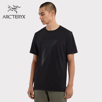 ARC’TERYX始祖鸟 CAPTIVE ARC'POSTROPHE WORD SS 透气 男子 棉质短袖T恤 Black/黑色 L