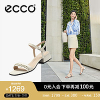 爱步（ECCO）凉鞋女 24年夏季新款方头一字带通勤休闲粗跟凉鞋 塑雅291383