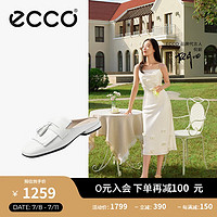 爱步（ECCO）女鞋穆勒鞋 包头半拖鞋方头单鞋 安妮系列208533 亮白色3