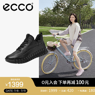 爱步（ECCO）【倪妮同款】休闲鞋女 简约百搭透气轻运动徒步鞋 灵动218223 黑色21822351052 39