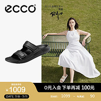 爱步（ECCO）拖鞋女 夏季凉拖鞋魔术贴设计极简风时尚勃肯鞋 科摩206843 黑色20684301001 35