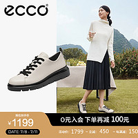 爱步（ECCO）皮鞋女 乐福鞋女鞋厚底松糕鞋英伦小皮鞋增高休闲鞋女 新潮216203 米色21620301378 39