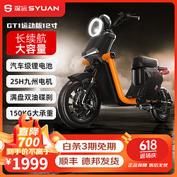 SYUAN 深远 磨砂黑GT1运动版新国标超长续航电动自行车 GT1运动版12寸