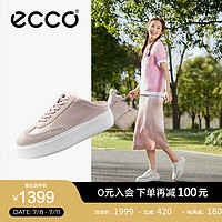 爱步（ECCO）板鞋女 24年夏季圆头厚底穆勒鞋内增高休闲鞋 街头舞台219563 裸粉色21956350366 39