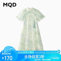 马骑顿（MQD）【汉服裙】童装女大童国风蓬蓬裙表演网纱裙 浅绿 130cm 