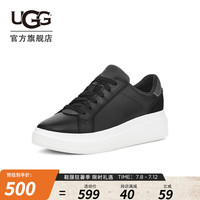 UGG春季新款女士时尚舒适轻便平底系带圆头纯色单鞋休闲鞋1158032
