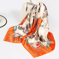 上海故事丝巾女大方巾礼盒装围巾 时尚爱码 桔色