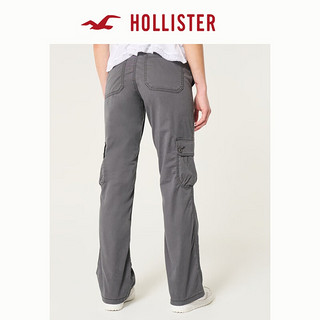 HOLLISTER24秋季辣妹中腰宽松工装微喇裤长裤 女 KI356-4135 木炭灰 160/64A 0标准版