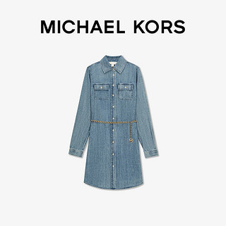 【12期免息】MICHAEL KORS 女士牛仔连衣裙 含链条腰带