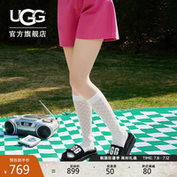 UGG夏季女士厚底字母沙滩凉拖鞋 1110110 BSVR|黑色/银色 39 BSVR|黑色/银色|经典延续色