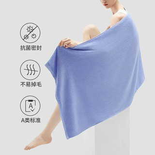 最生活最生活青春系列浴巾3A抗菌浴巾纯棉强吸水家用洗澡纯色大浴巾 【绿色+蓝色】浴巾2条装