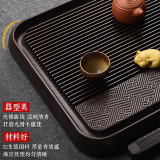 锦格电木茶盘德国32支高密度家用茶盘大号电胶木茶台干泡托盘茶托正方 四方黄料茶盘（复古窗花）50cm