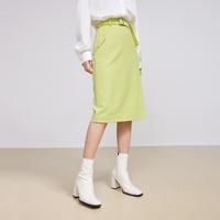 丽丽 LILY夏季裙子女半裙气质纯色腰带款开叉高腰半身裙女