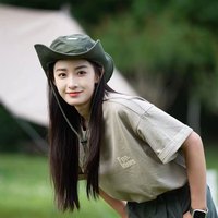 乐卡利 抽绳渔夫帽 男女夏季透气防晒牛仔帽 户外登山钓鱼防晒渔夫帽 抽绳军绿牛仔帽