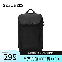 斯凯奇（Skechers）书包黑色舒适包2024年休闲男女同款时尚潮流双肩包L324U121 碳黑/0018 99