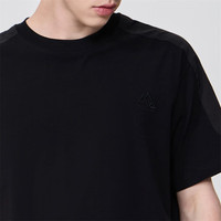 马克华菲【字母立体绣】短袖T恤男24夏圆领简约时尚拼接休闲百搭运动T恤衫 001黑色 XL