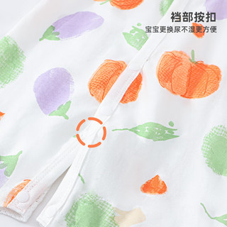 婧麒（JOYNCLEON）婴儿夏季连体衣新生儿纯棉短袖男女宝宝夏装薄款睡连体女透气 奶牛 59cm