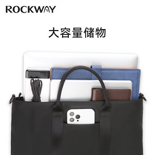 岩途（rockway）男士公文包电脑包商务手提包笔记本背包斜挎包单肩包 蓝色