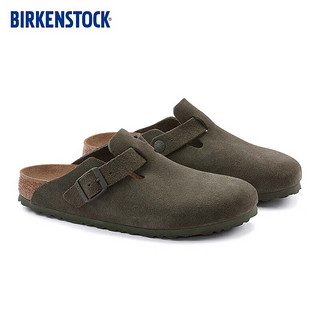 BIRKENSTOCK勃肯拖鞋男女室外拖鞋牛皮绒面革拖鞋Boston系列 绿色常规版1024721 39