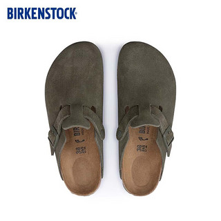 BIRKENSTOCK勃肯拖鞋男女室外拖鞋牛皮绒面革拖鞋Boston系列 绿色常规版1024721 40