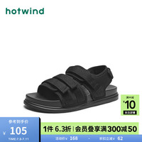 热风 hotwind沙滩凉鞋夏季新款男士凉鞋时尚凉鞋防滑透气沙滩鞋男 01黑色 43 偏大半码