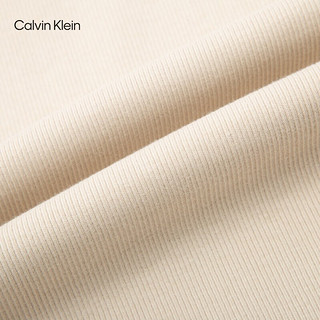 Calvin Klein Jeans夏季女士休闲简约ck刺绣POLO翻领修身重磅短袖T恤J221839 ACI-米色 XS