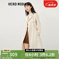 VERO MODA VEROMODA风衣外套女H版型翻领中长款简约气质 A14淡粉色-追单 165/84A/M