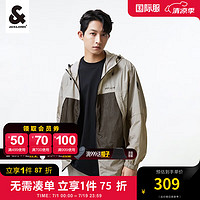 杰克·琼斯（JACK&JONES）春季男装潮流长袖上衣UPF+速干服皮肤衣连帽夹克衣服外套男士 雾灰色-C02 170/92A/S