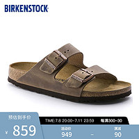 BIRKENSTOCK勃肯软木拖鞋男女同款外穿时尚凉鞋拖鞋Arizona系列 棕色窄版352203 38