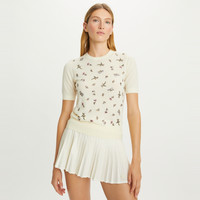 TORY BURCH 汤丽柏琦 运动绵羊毛圆领短袖T恤 153970