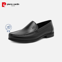皮尔卡丹(pierre cardin)男鞋夏季超轻真皮懒人一脚蹬开车鞋套脚透气防滑头层皮商务乐福鞋 黑色
