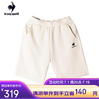 乐卡克（Le coq sportif）法国公鸡运动沙滩裤透气舒适梭织休闲夏季中短裤男 白色 S 