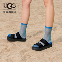 UGG夏季女士厚底一字拖凉拖 1158054 BLK|黑色 37