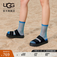 UGG夏季女士厚底一字拖凉拖 1158054 BLK|黑色 38
