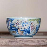 苏氏陶瓷（SUSHI CERAMICS）仿古夜宴图个人功夫茶杯主人杯礼盒装品茗杯大碗缸杯复古茶盏
