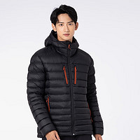 DECATHLON 迪卡侬 羽绒服男运动短款冬季保暖加厚连帽外套ODT3黑色-2022S-4689008