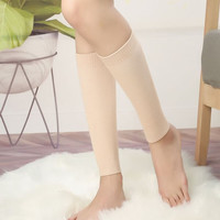 润朋夏季保暖薄款男女士护小腿袜套棉老寒腿小腿套运动护膝护脚踝防寒 肤色L适合120-160斤