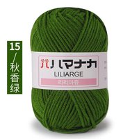 绒一四股牛奶棉毛线中粗宝宝线上勾鞋帽线织玩偶线 15秋香绿