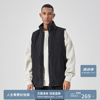 BODYDREAM两面穿羽绒马甲男冬季白鸭绒短款休闲加厚防寒外套 黑色 M 110-140斤