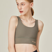 集姻集姻帅T束胸内衣大胸显小防下垂防震女塑胸中高强度运动背心 浅绿色 XXL