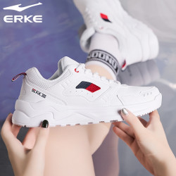 erke鸿星尔克女鞋2024新款休闲鞋子女士运动鞋红星轻便软底跑步鞋女款